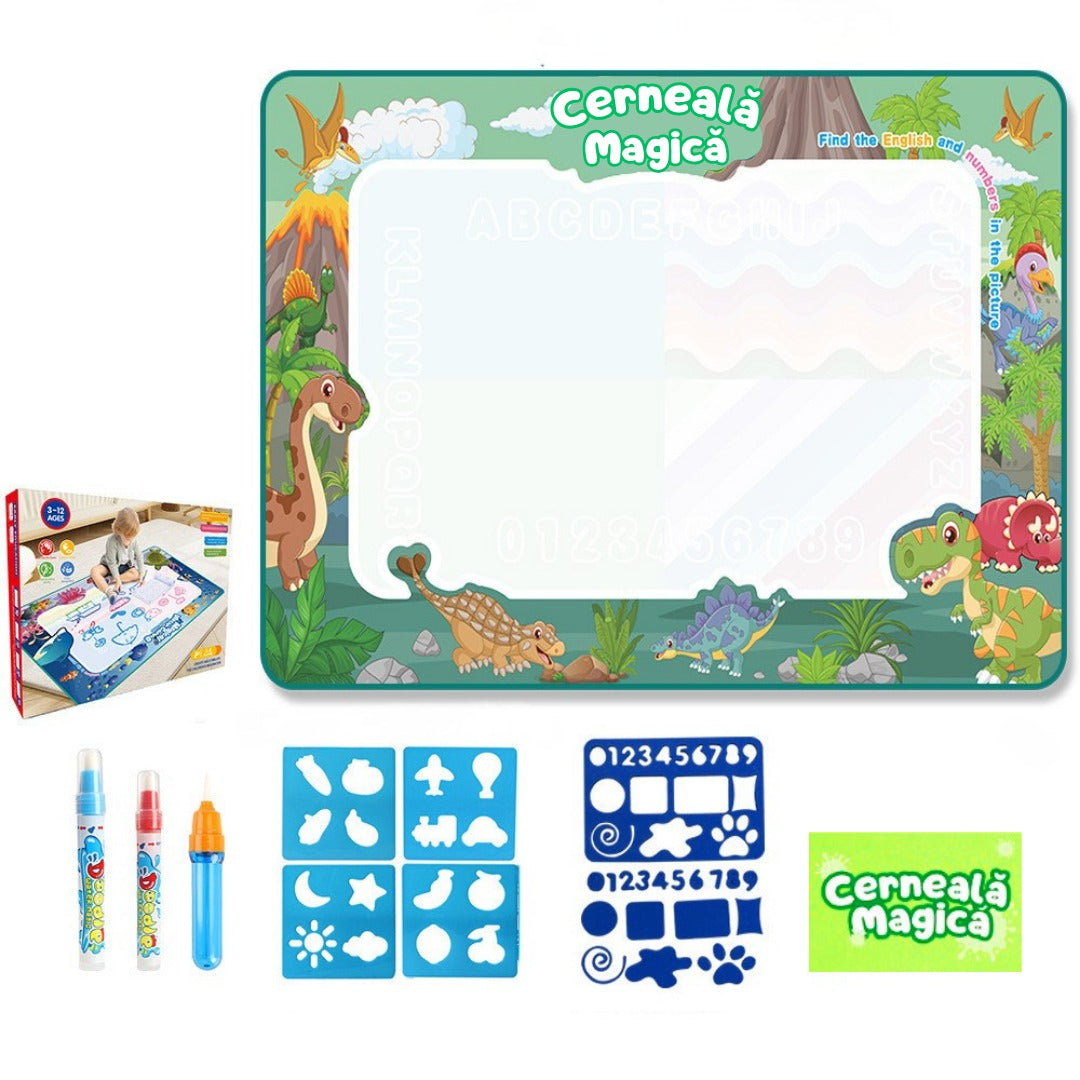Covoraș Magic™ – Set pentru Desen Fără Murdărie cu Apă + 3 Markere Cadou