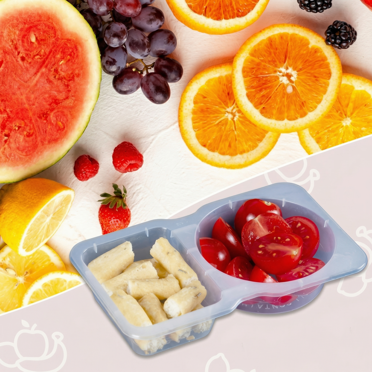 Set 20 Caserole Alimentare cu Capac, Compartimente Duble, BPA-Free