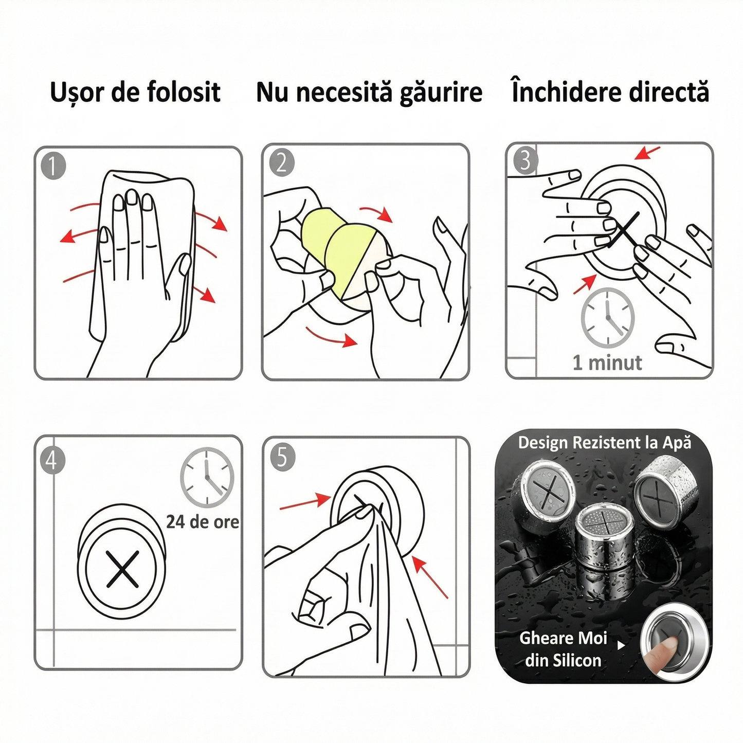 Set 6 Suporturi pentru Prosoape