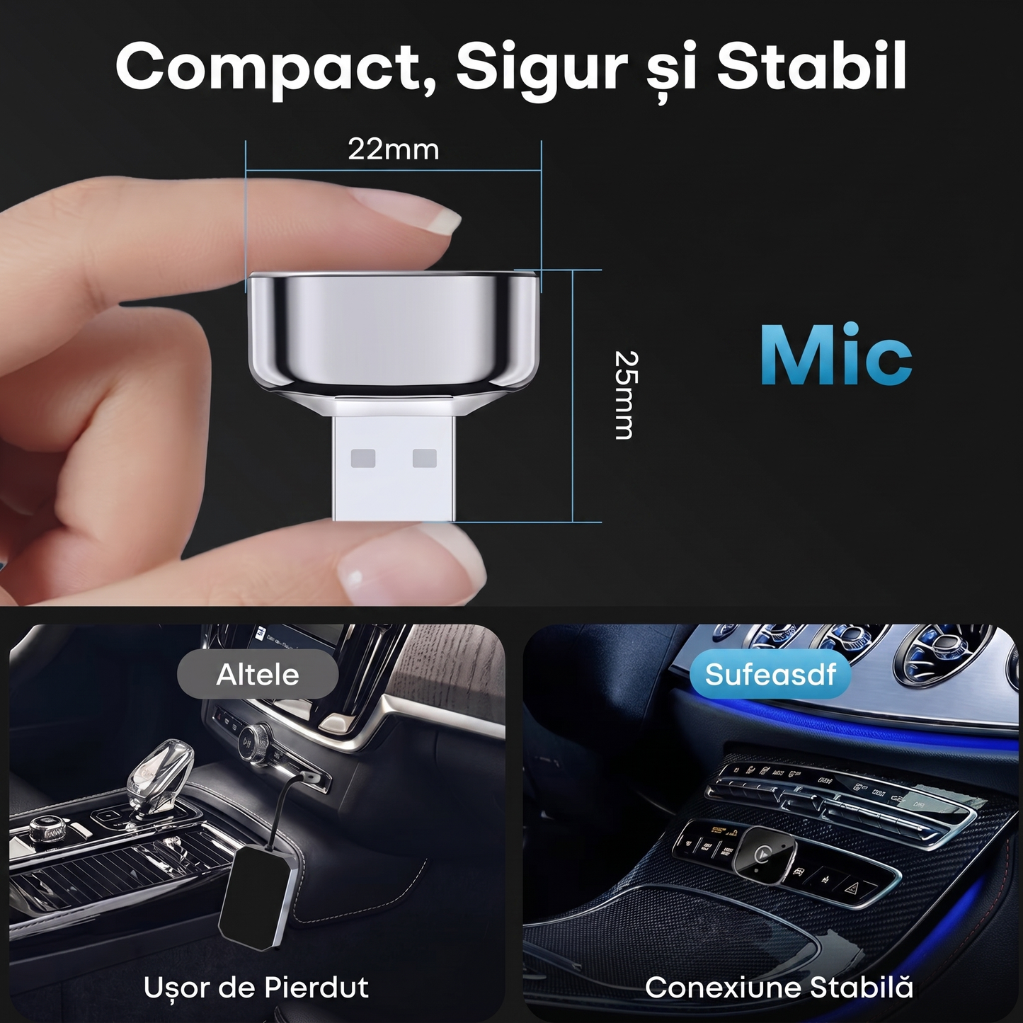 Adaptor Wireless 2în1 pentru CarPlay și Android Auto