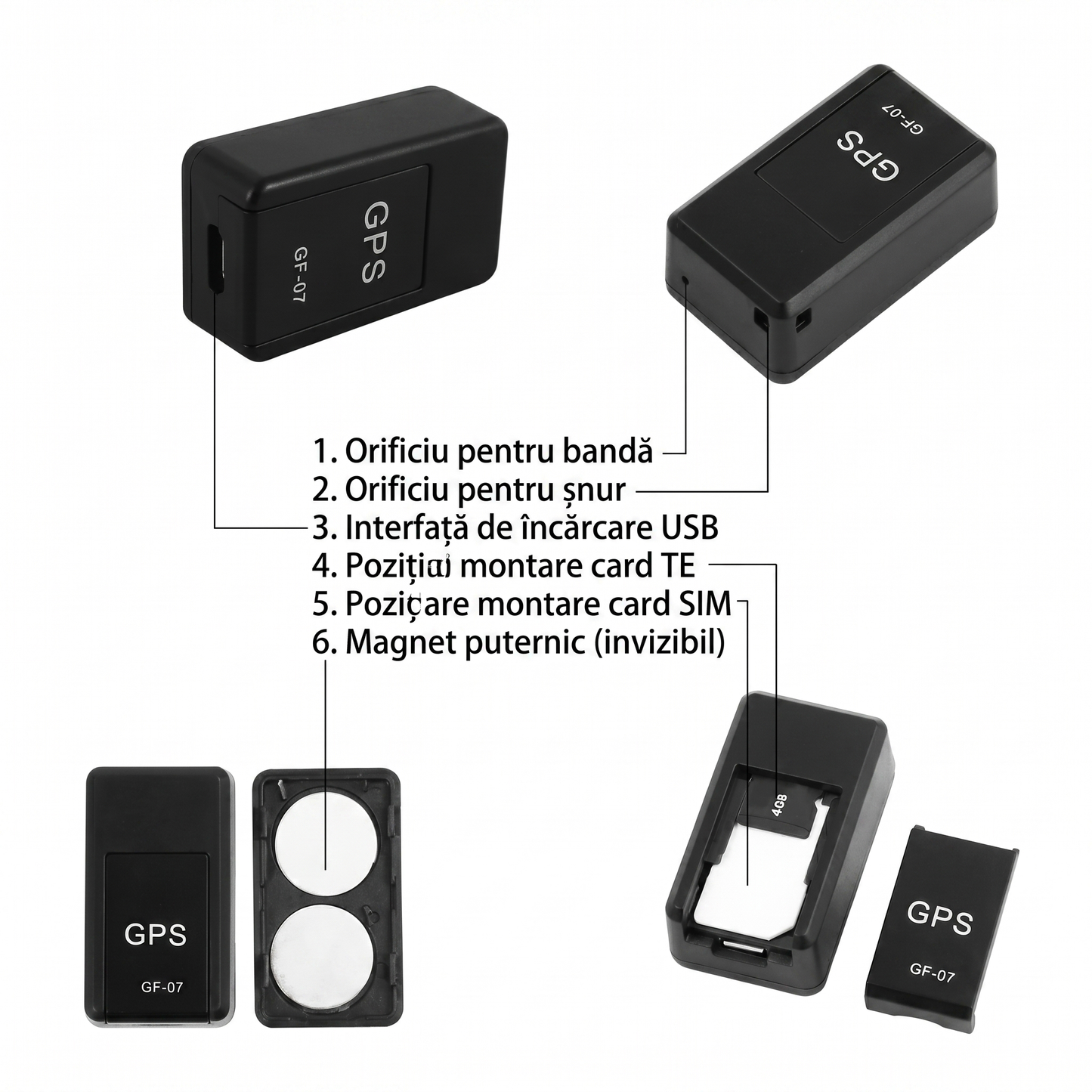 Tracker GPS Mini Magnetic pentru Monitorizare Auto și Persoane