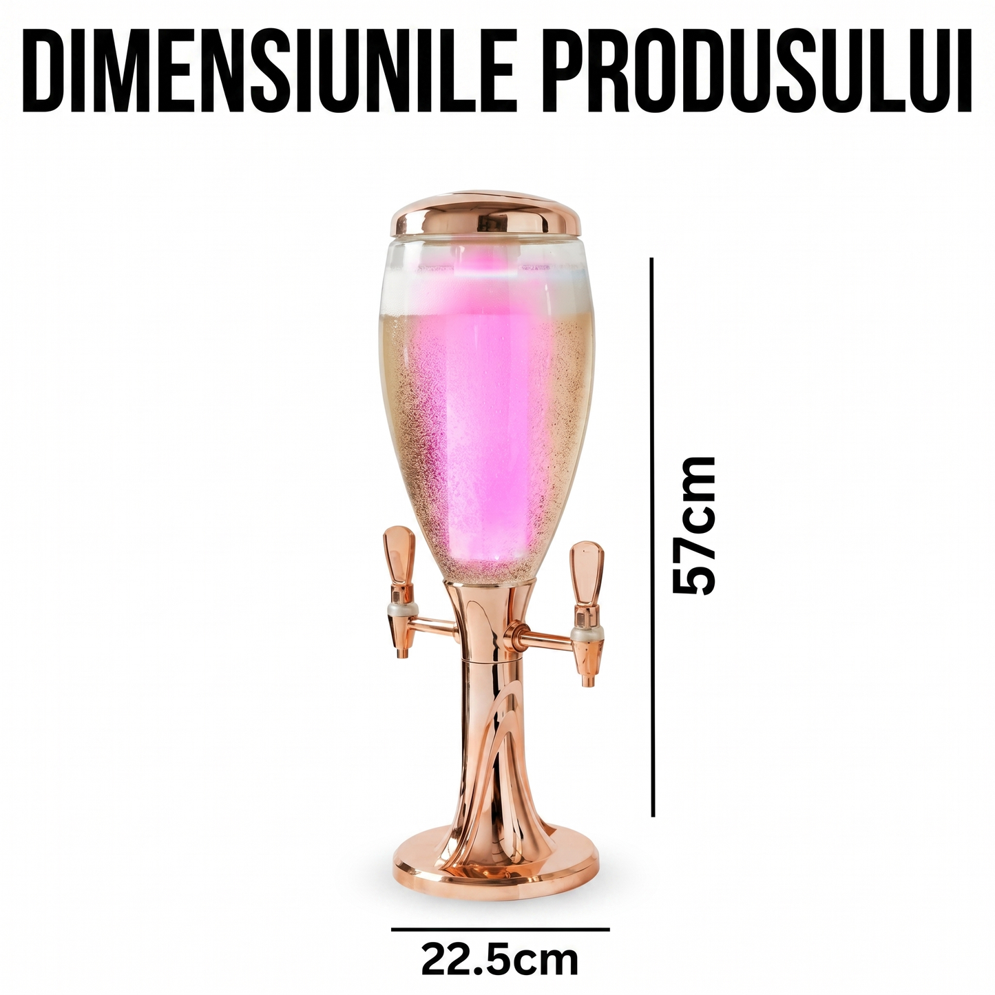 Turn pentru Vin și Prosecco cu LED – Dozator Elegant de Băuturi 3L pentru Petreceri