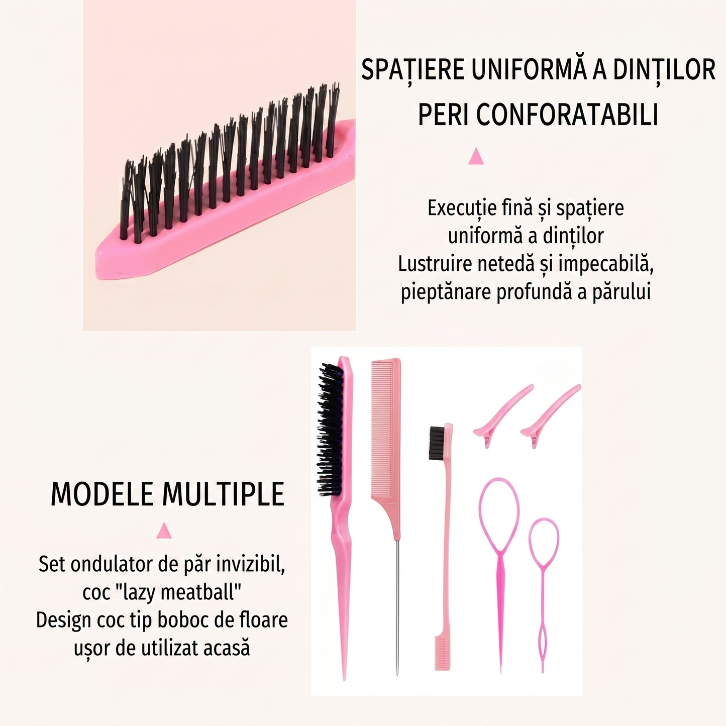 Set 7 Perii si Piepteni pentru Coafat Profesionala