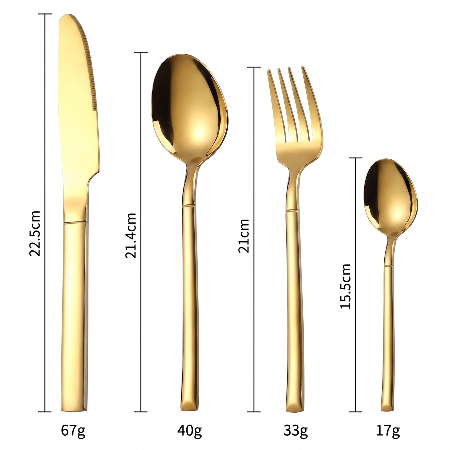 Set de 24 de Tacâmuri din Oțel cu Model Auriu