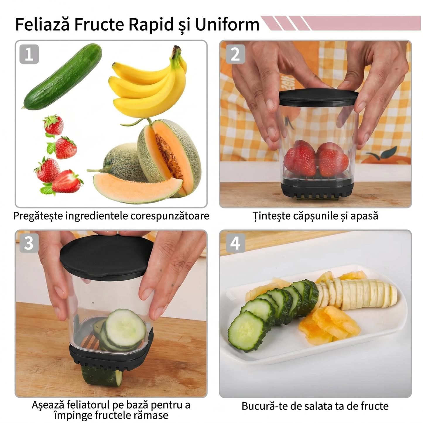 Feliator Manual Tip Cupă cu Lame de Oțel