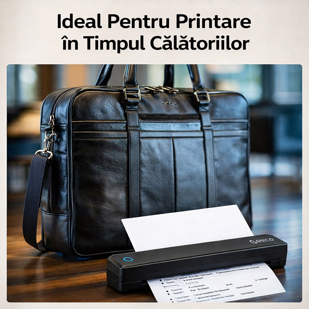 Imprimantă Termică Portabilă Mini Wireless cu Scanner