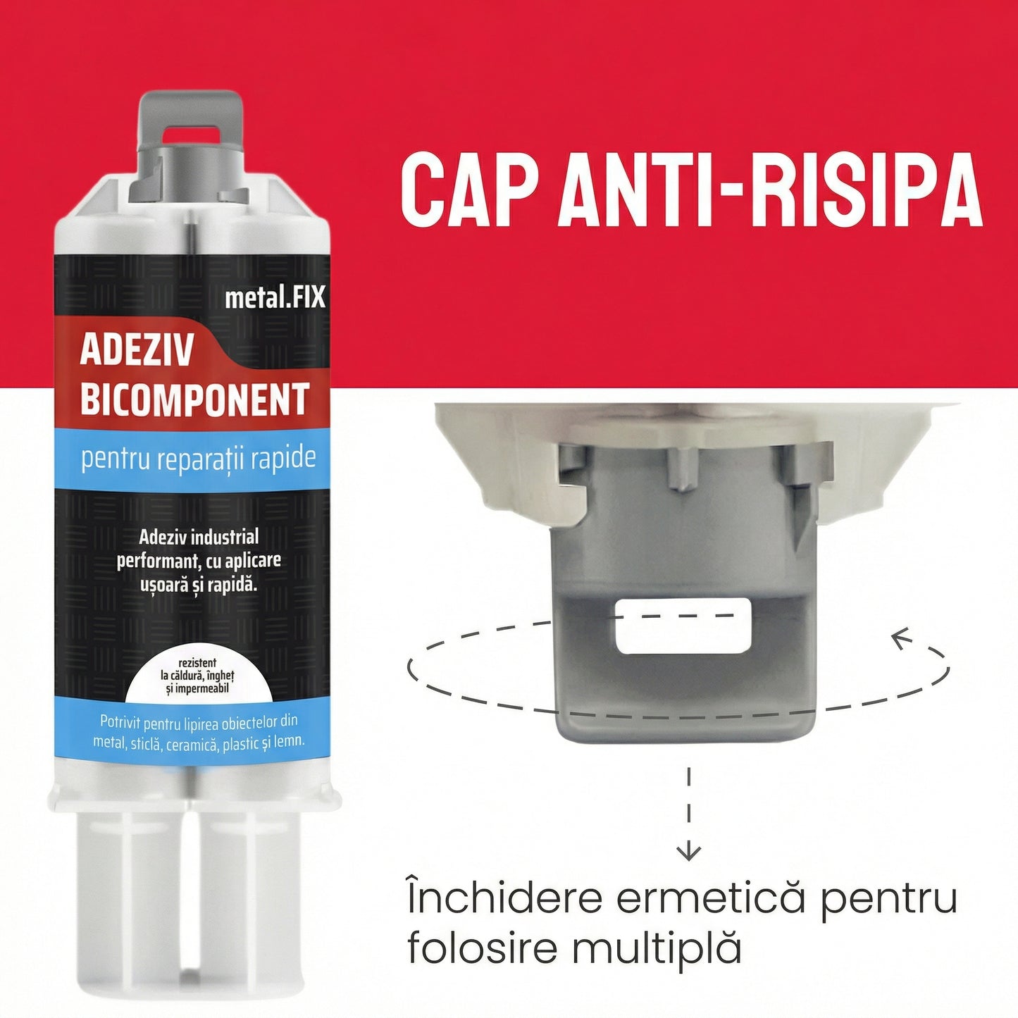 MetalFix - Adeziv Bicomponent pentru Reparații Rapide
