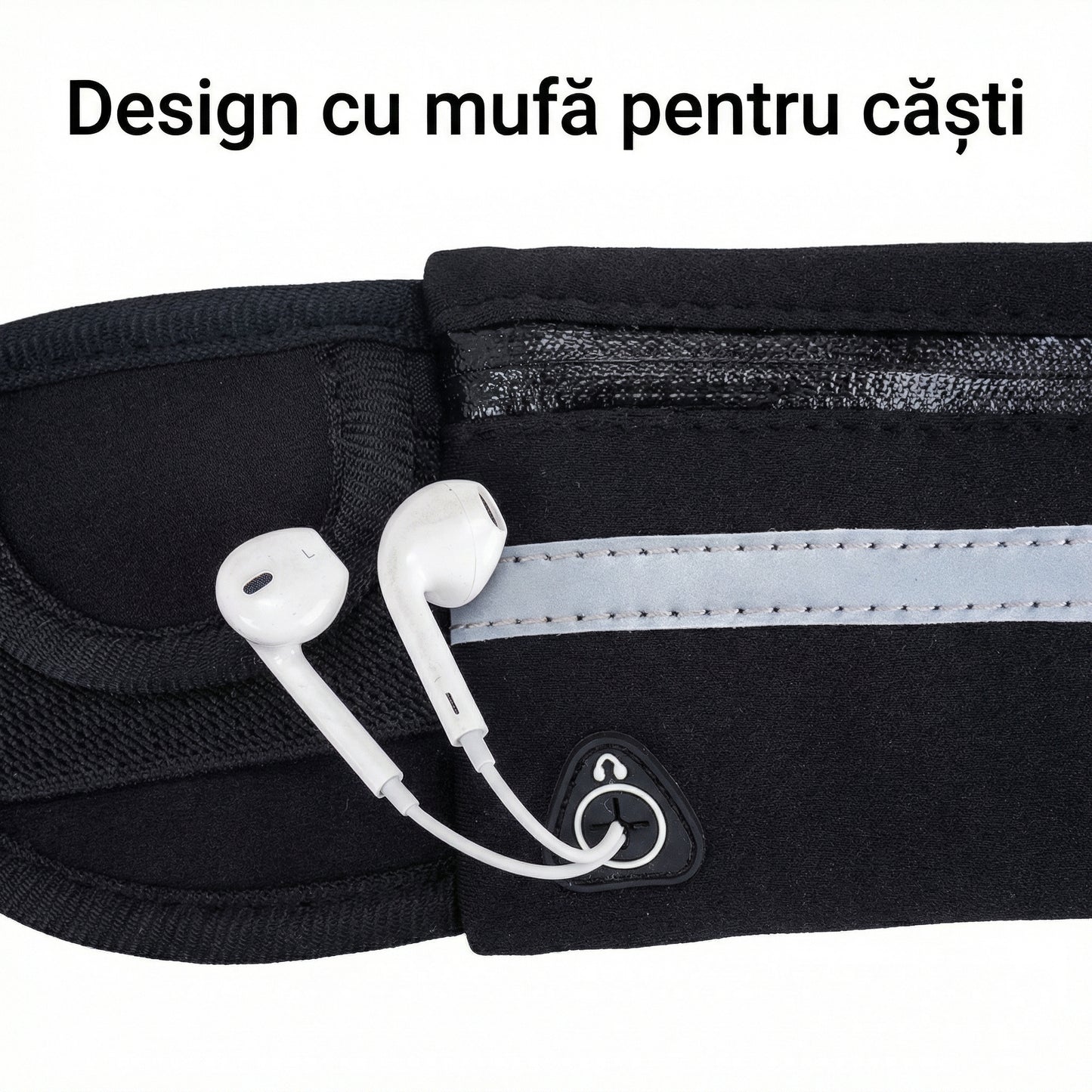 Borseta Sport cu Suport pentru Sticla de Apa, Curea Ajustabila, Reflectorizanta, pentru Alergare si Drumetii