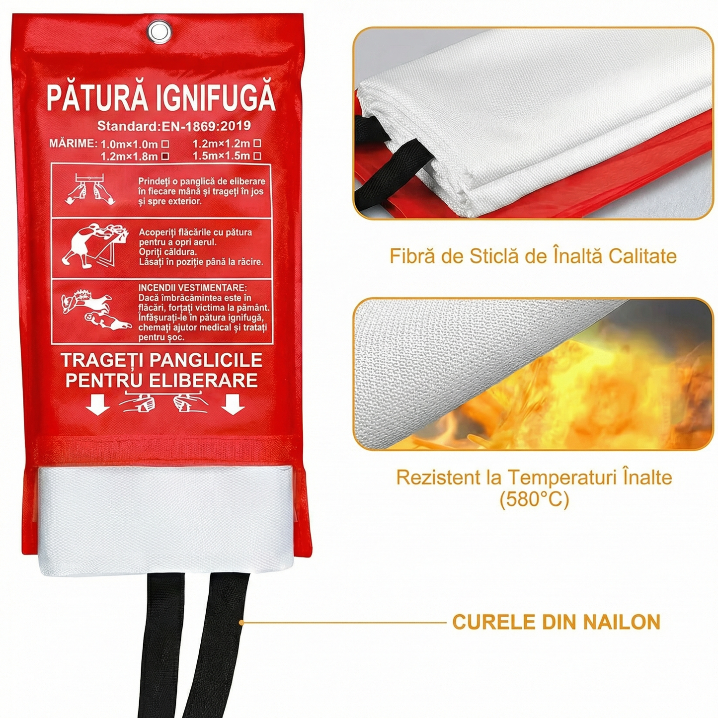Pătură de protecție împotriva incendiilor