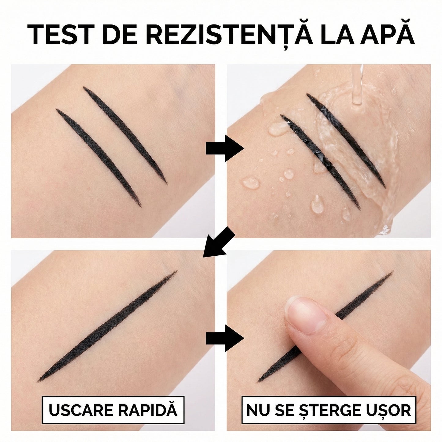 Eyeliner Tip Ștampilă Negru, Lichid, Rezistent la Apă, cu Uscare Rapidă, Stilou Dublu pentru Conturul Ochilor