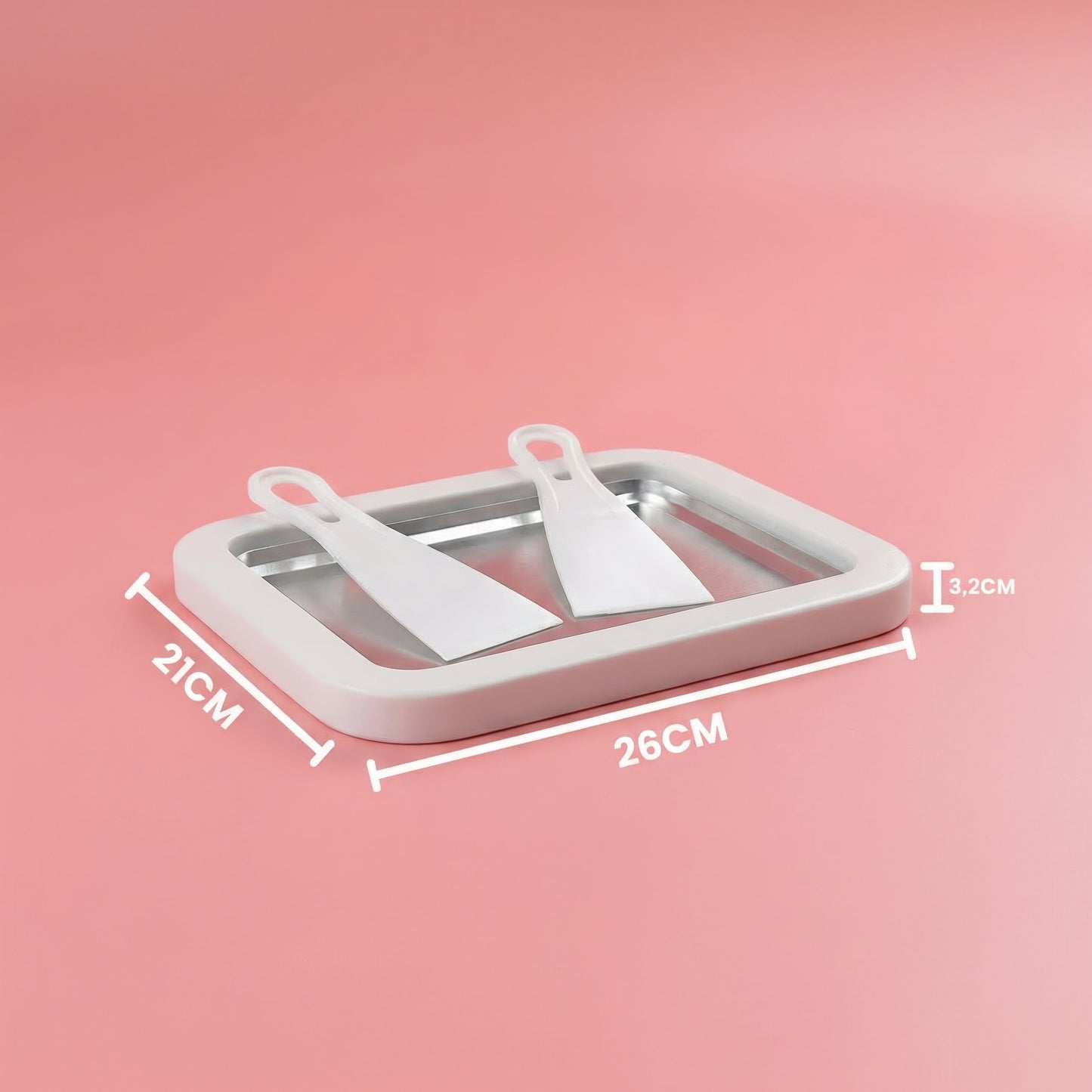 Tavă pentru Înghețată De Casă Cu Iaurt Sau Lapte Cu Două Spatule Incluse