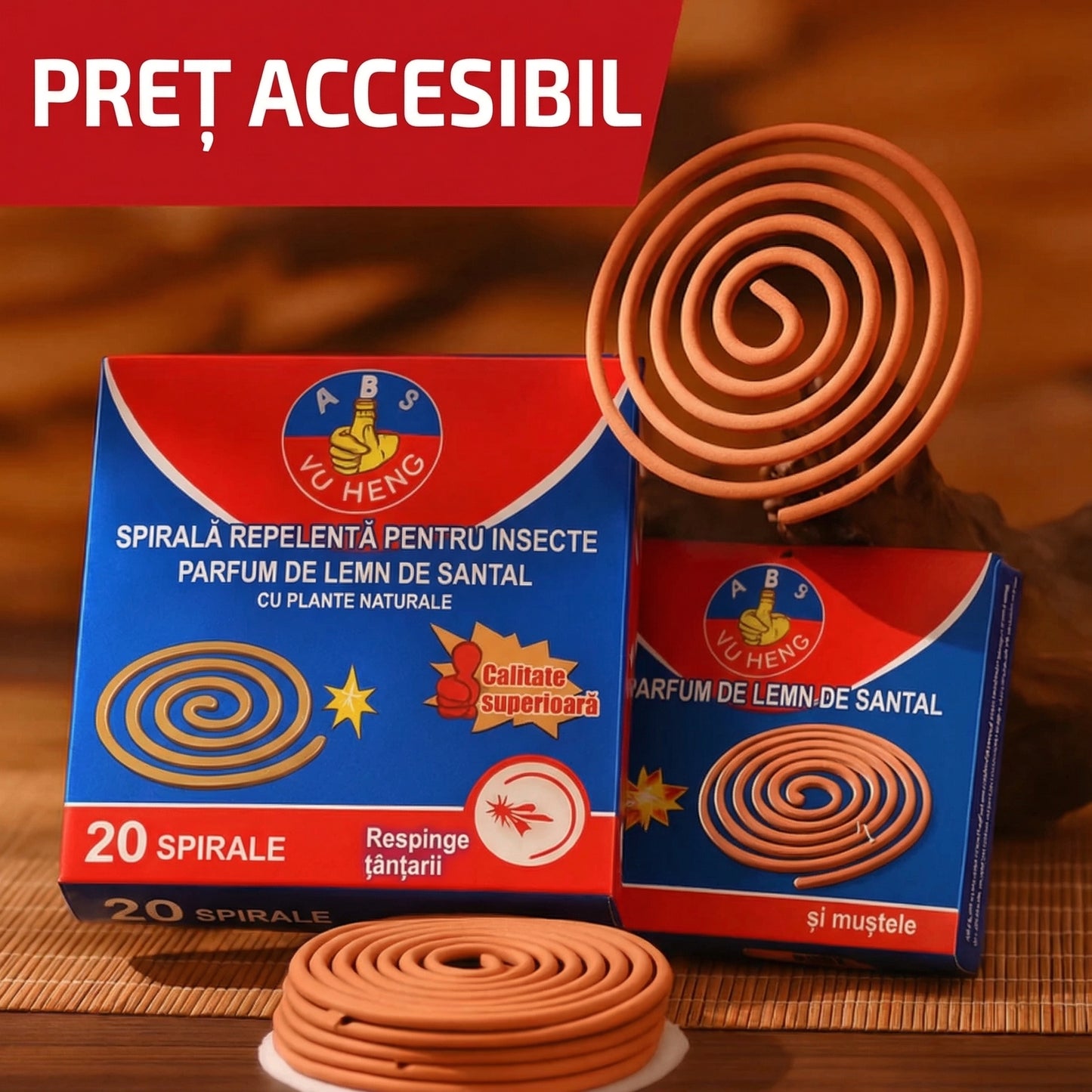 Suport pentru Spirale Antigândaci din Lemn de Santal