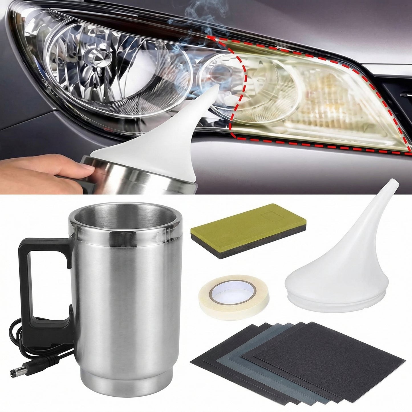 Kit cu Polimer Lichid pentru Restaurarea Farurilor Auto