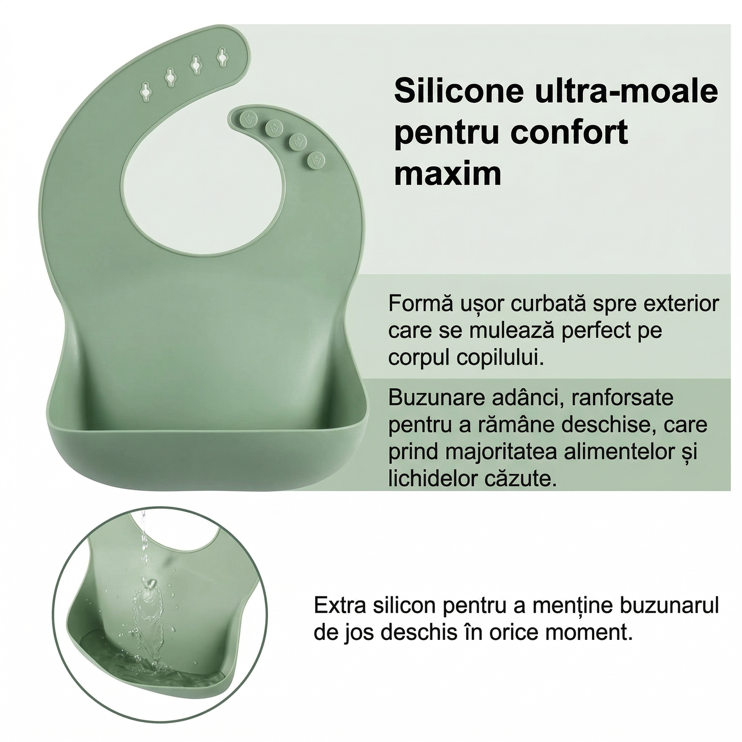 Set 3 Bavete din Silicon pentru Bebeluși și Copii