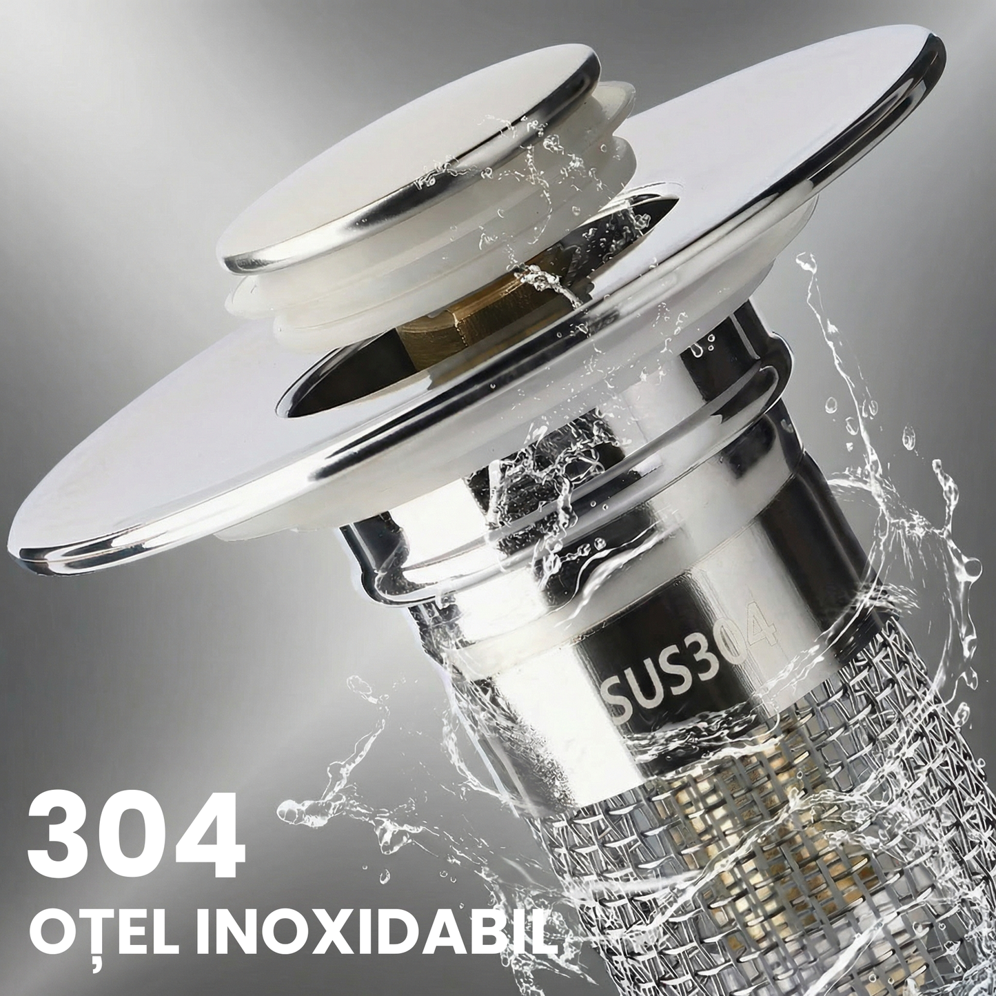 Dop de Scurgere Extensibil pentru Chiuvetă din Oțel Inoxidabil