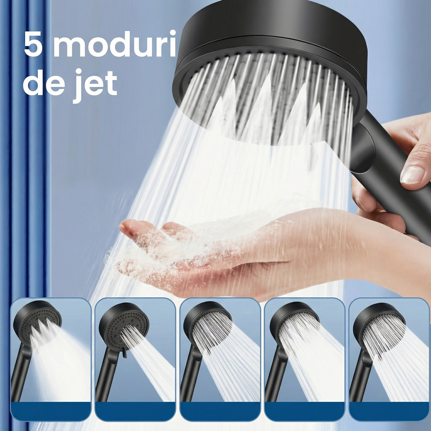 Cap de Duș cu Presiune și 5 Moduri de Utilizare