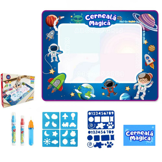 Covoraș Magic™ – Set pentru Desen Fără Murdărie cu Apă + 7 Markere Cadou