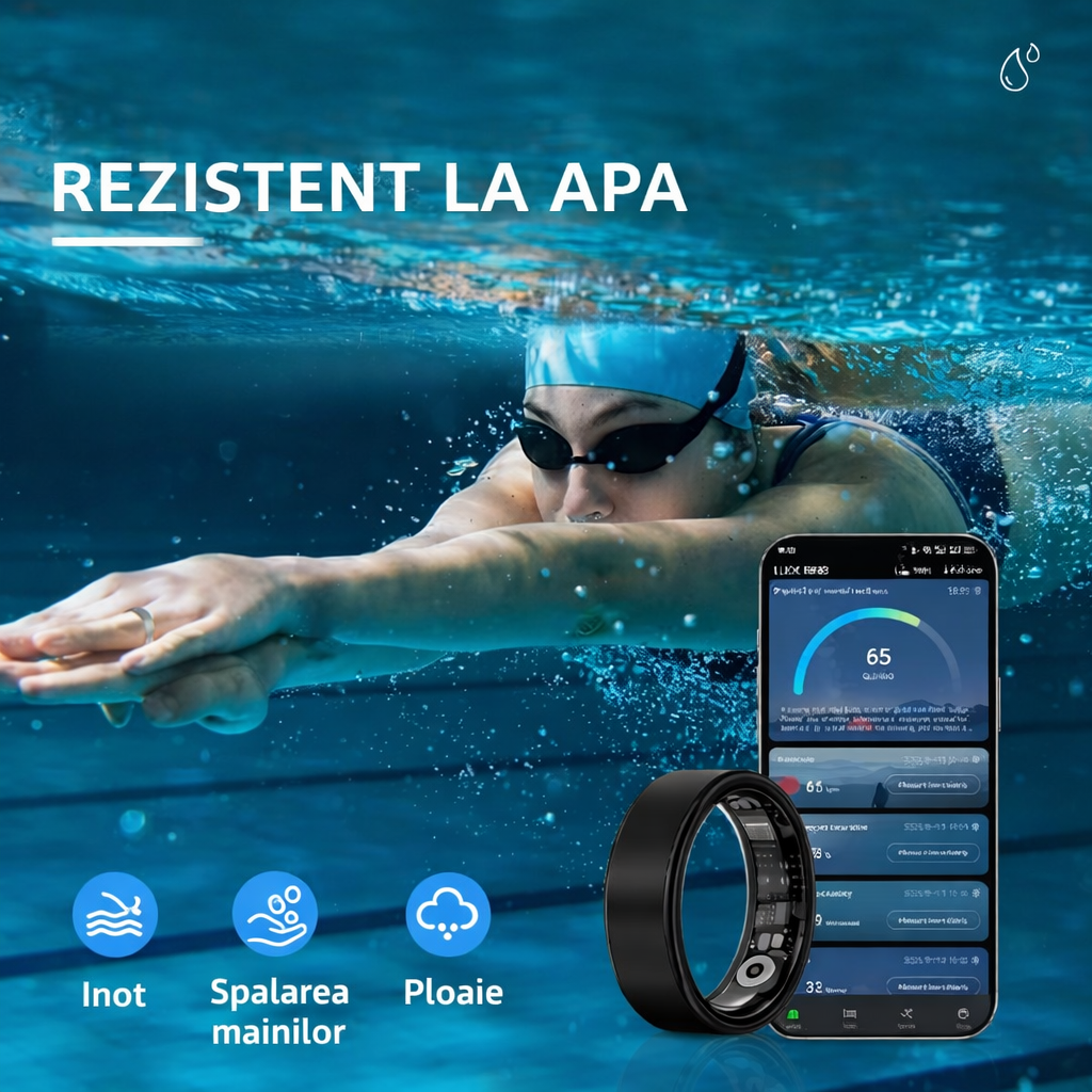 Inel Inteligent Compatibil cu Orice Smartphone, Funcție de Urmărire Parametrii Medicali