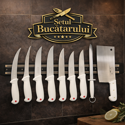 Setul Bucătarului - Set Complet de Cuțite Profesionale - 10 PIESE + CADOU Suport Cuțite