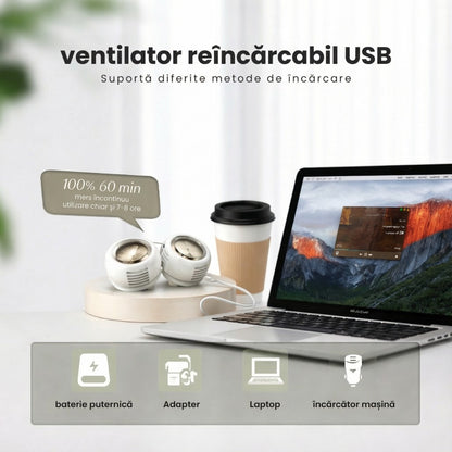 Ventilator Portabil Reîncărcabil cu Clip