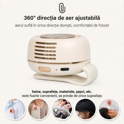 Ventilator Portabil Reîncărcabil cu Clip
