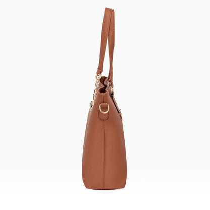 Set 6 Genti din Piele Ecologica, Model Granulat, Cognac