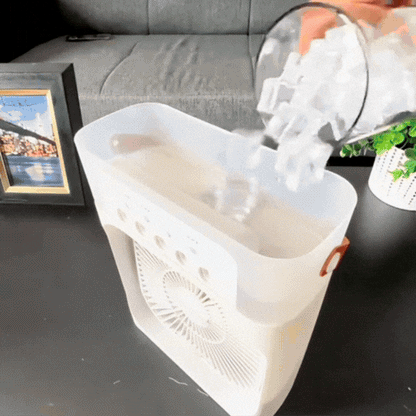 Umidificator cu Ventilator cu 5 Duze de Aer, Capacitate de 600 ml, 3 Trepte de Reglare
