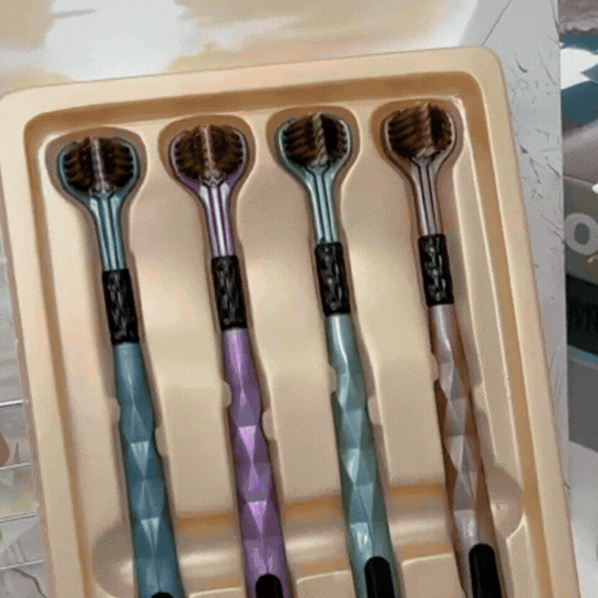 Set 4 Periuțe de Dinți cu 3 Fețe Ergonomice Manuale