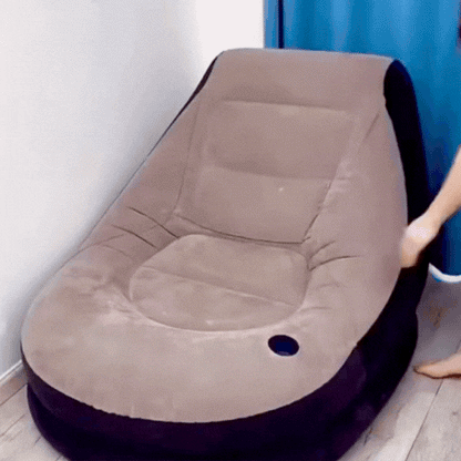 Set Fotoliu și Suport Picioare Gonflabil din Material Durabil, Potrivit pentru Interior și Exterior cu Umflare Rapidă