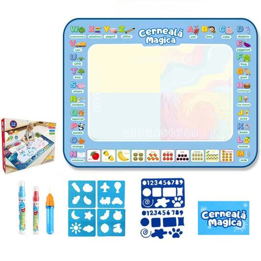 Covoraș Magic™ – Set pentru Desen Fără Murdărie cu Apă + 3 Markere Cadou