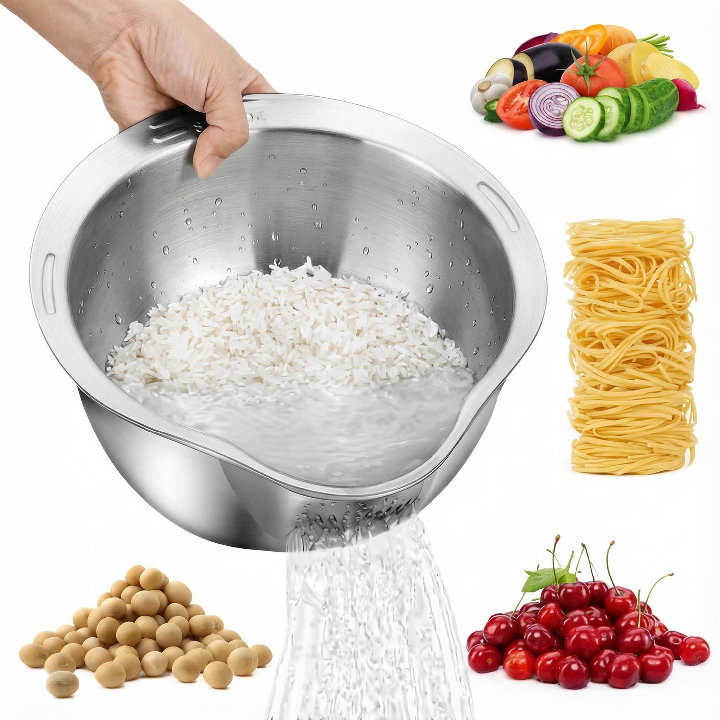 Bol din Oțel Inoxidabil pentru Spălarea Alimentelor
