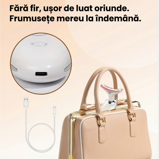 Aparat de Masaj Facial cu Lumină LED