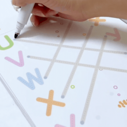 Set Interactiv de Exerciții Educative Pentru Copii cu 64 de Pagini Reutilizabile, Markere și Radieră