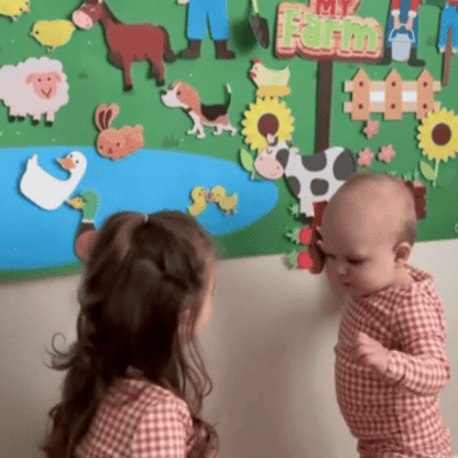 Jucărie Educațională Montessori Animale de Fermă din Pâslă