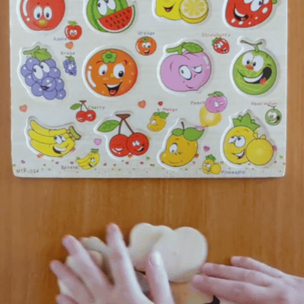 Puzzle din Lemn Educational pentru Copii cu Fructe