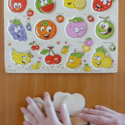 Puzzle din Lemn Educational pentru Copii cu Fructe