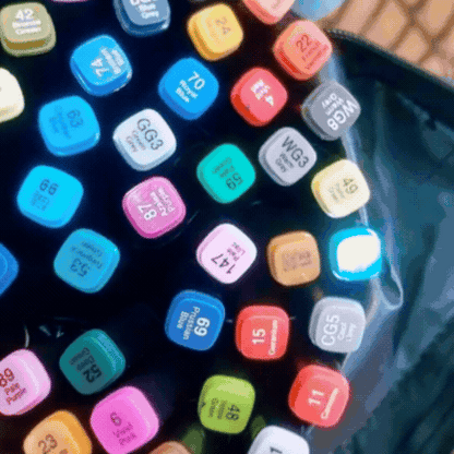 Set 60 de Markere cu 2 Capete, Subțire și Gros
