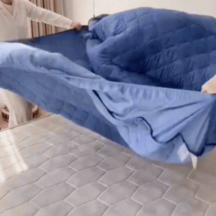 Set de pat - Husă Saltea cu Elastic Impermeabilă, Albastru Închis