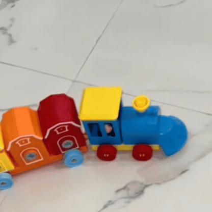Trenulețul Magic - Set Interactiv de Joacă pentru Copii cu Ferma Animalelor pe Numere pentru Învățare, Păpuși pentru Degete și Cuburi