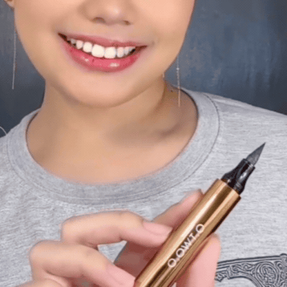 Eyeliner Tip Ștampilă Negru, Lichid, Rezistent la Apă, cu Uscare Rapidă, Stilou Dublu pentru Conturul Ochilor