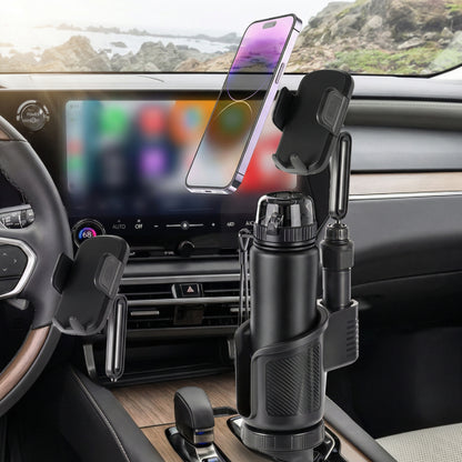 Suport Auto pentru Telefon cu Extensie pentru Suportul de Pahar – Rotire 360°, Multifuncțional