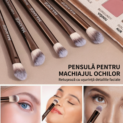 Set de 13 Pensule de Machiaj din Tub de Aluminiu + Geantă de Depozitare