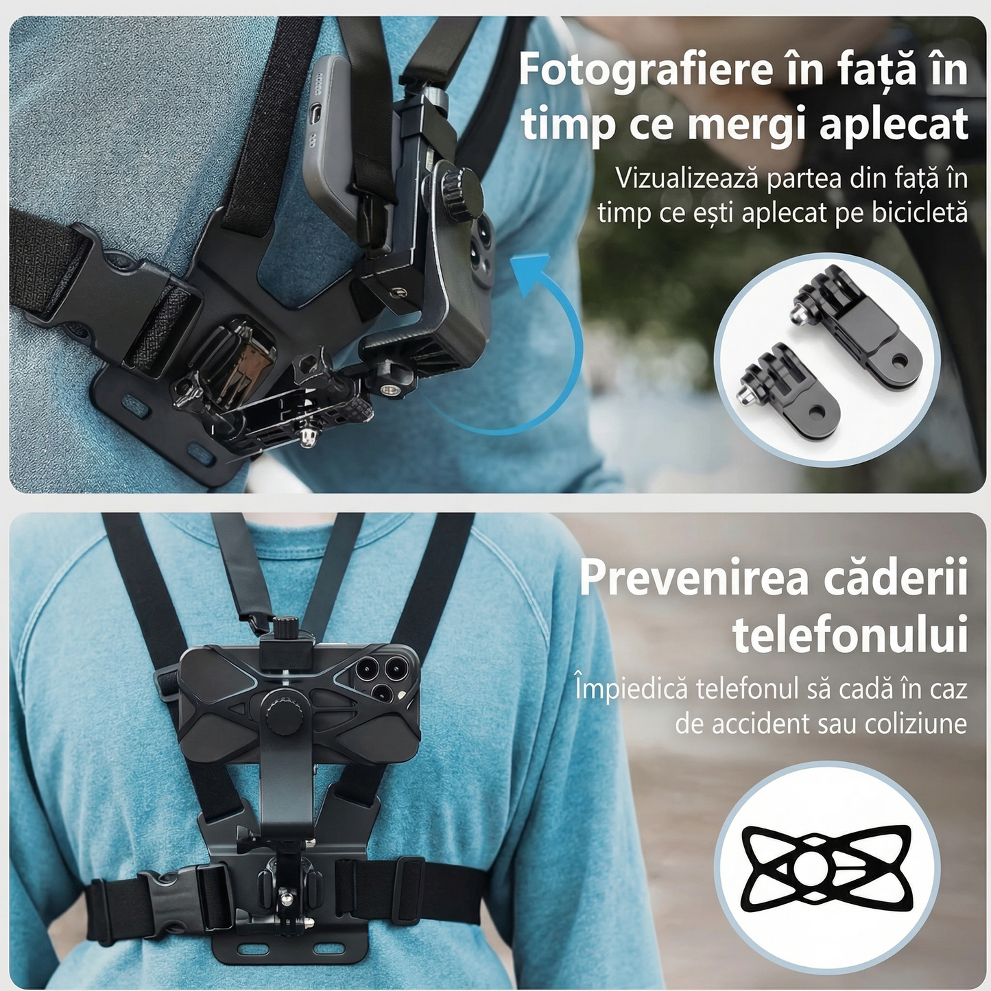 Ham Universal Reglabil pentru Piept, Suport de Telefon Potrivit pentru Ciclism