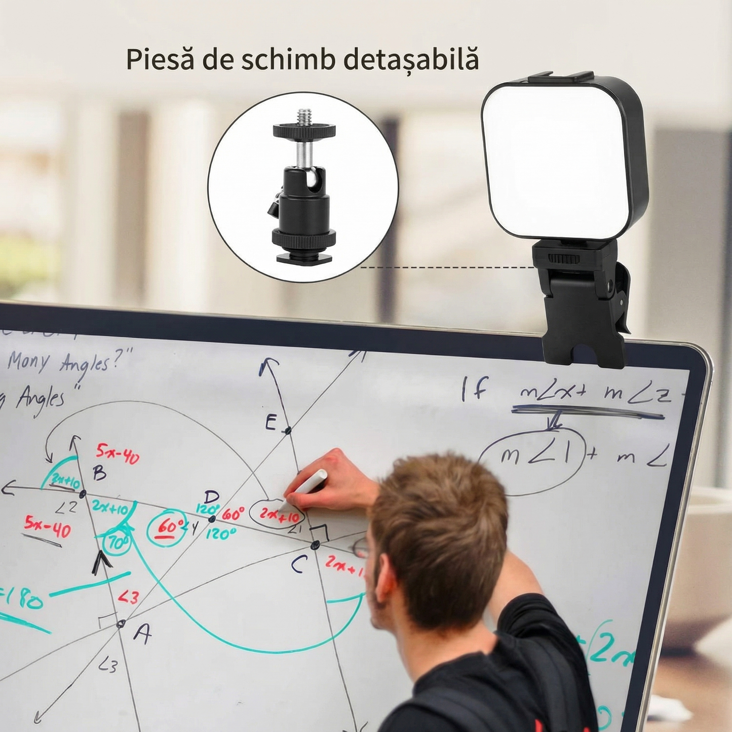 Lampă LED Profesională cu Clemă, 72 LED, 5 Moduri de Lumină, Ideală pentru Selfie & Video