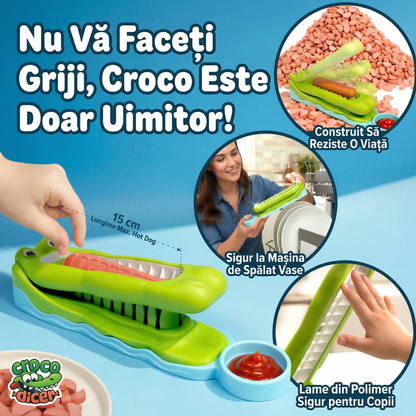 Tăietor de Crenvurști în 24 de Secțiuni CrocoDicer, Sigur și Rapid, Ușor de Curățat