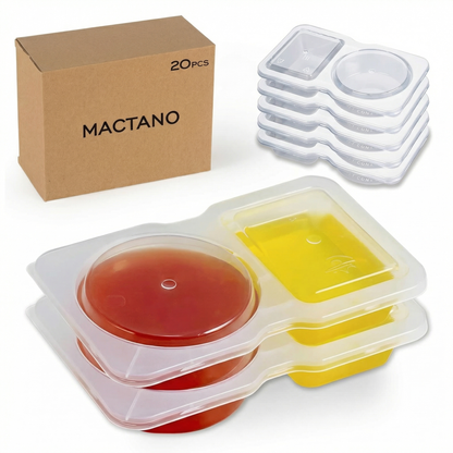 Set 20 Caserole Alimentare cu Capac, Compartimente Duble, BPA-Free