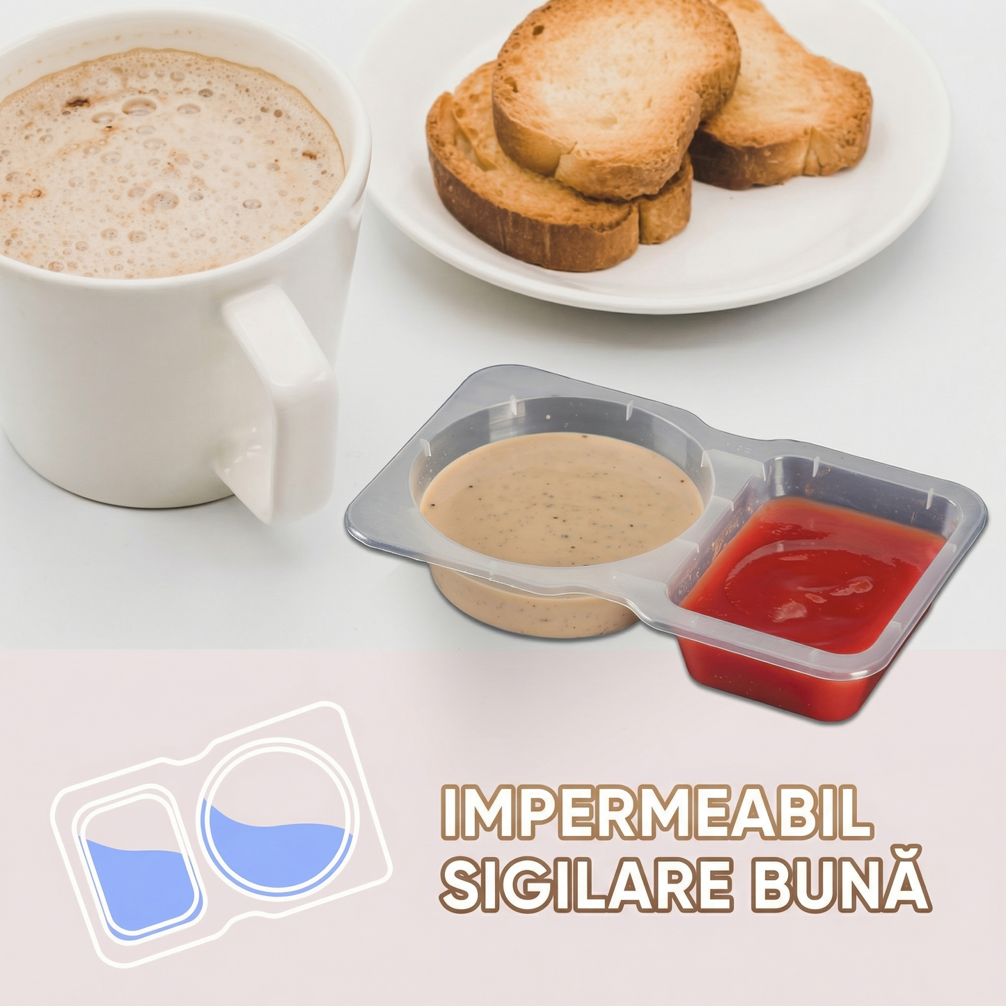 Set 20 Caserole Alimentare cu Capac, Compartimente Duble, BPA-Free