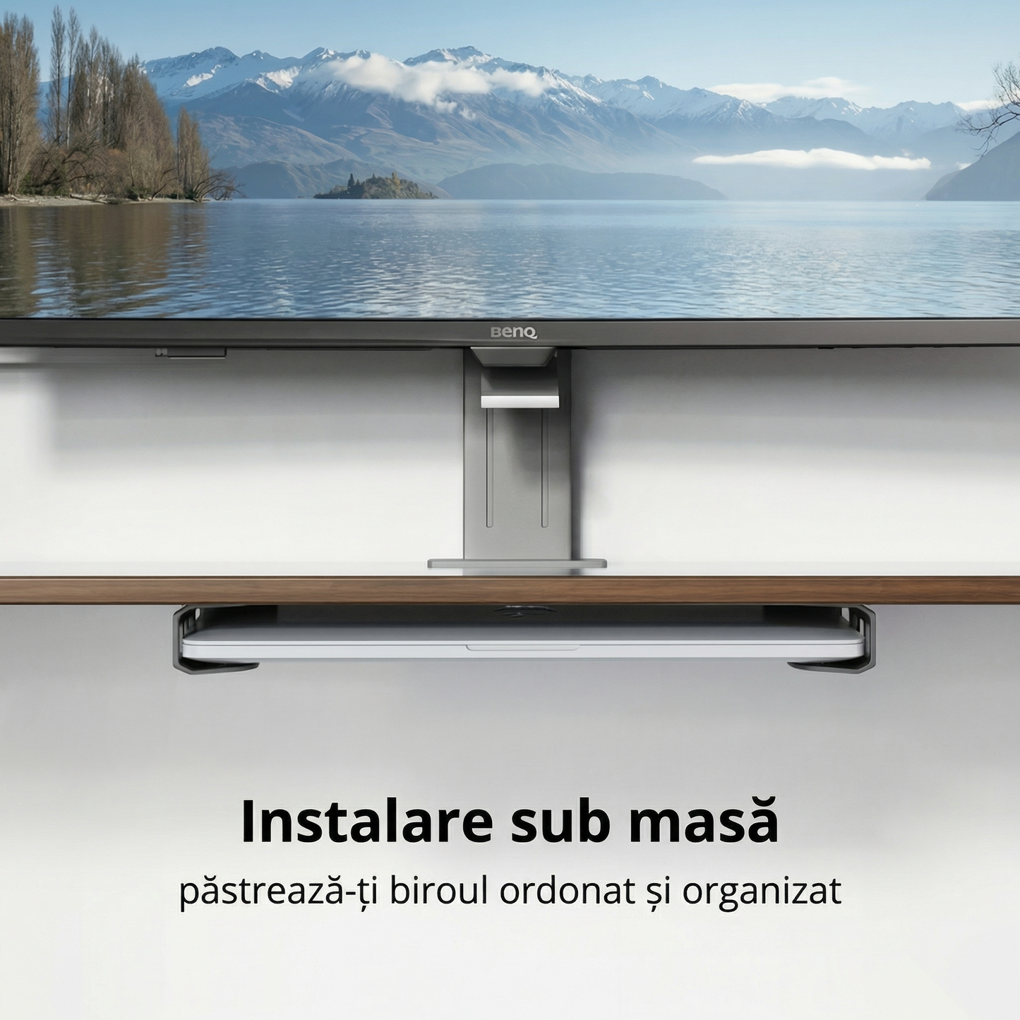 Sistem Universal de Fixare pentru Laptop pe Perete sau Sub Birou