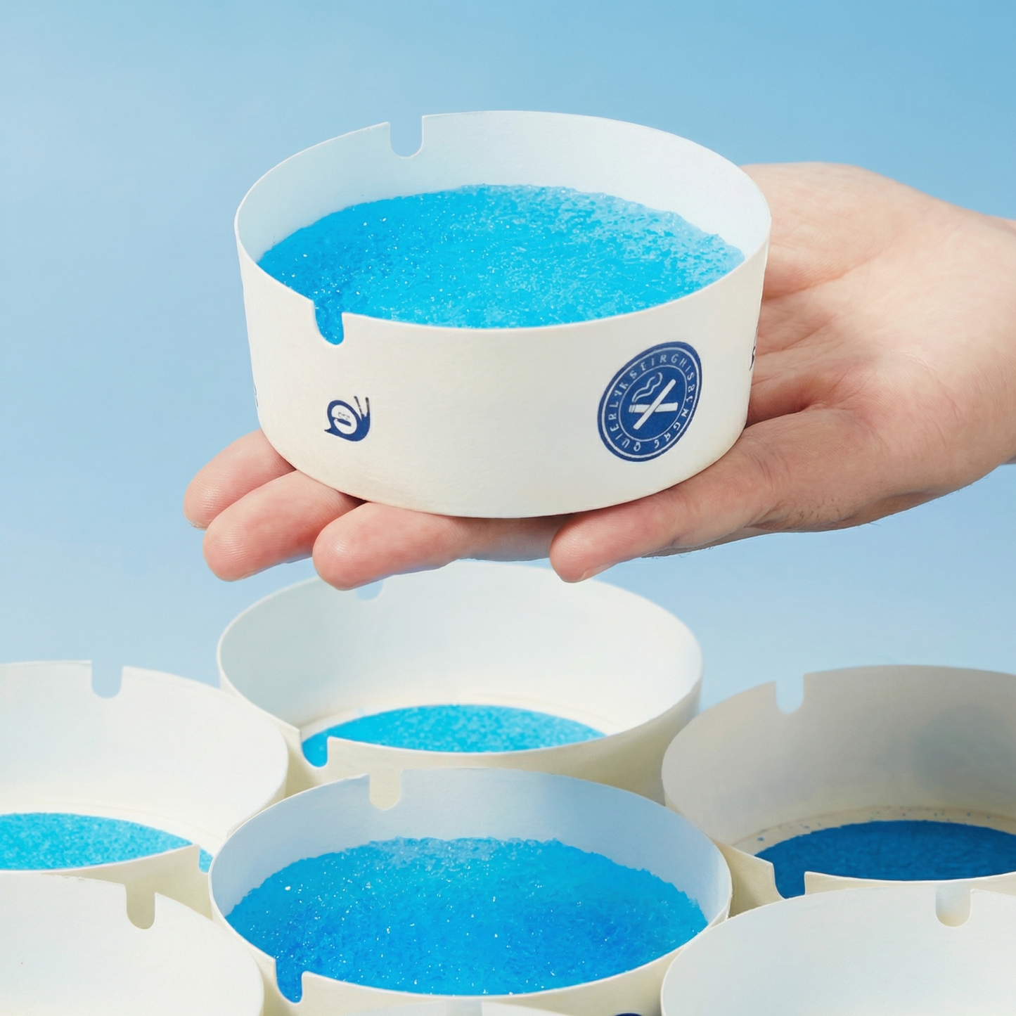 Set de 10 Scrumiere Moderne Anti-Miros cu Gel