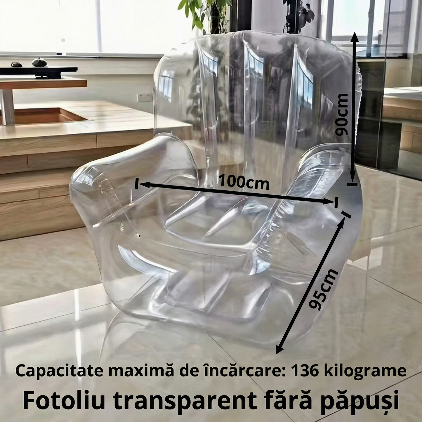 Fotoliu Gonflabil cu Spațiu de Depozitare pentru Plușuri